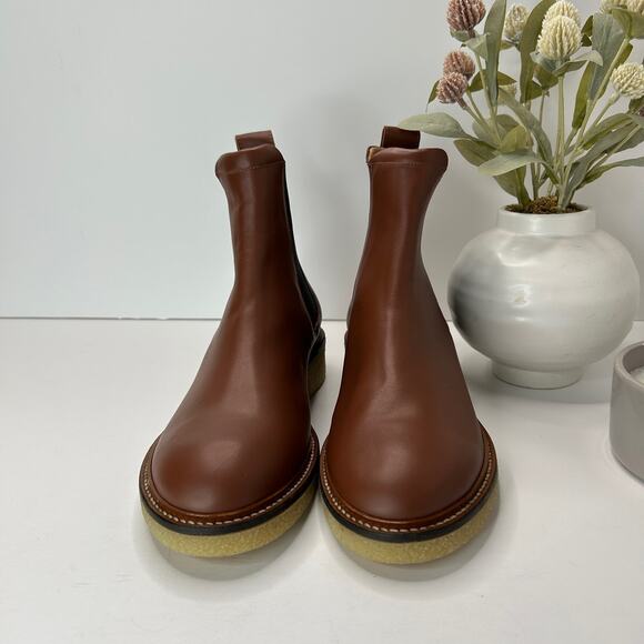 Everlane The Chelsea Boot Leather Tobacco Brown Women 8 Tried On Cushion Insole - Picture 2 of 8